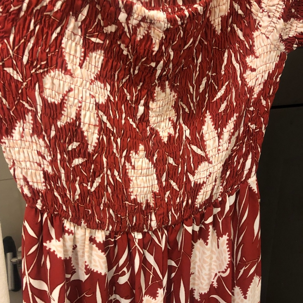 Floral vacation dress -Red/white